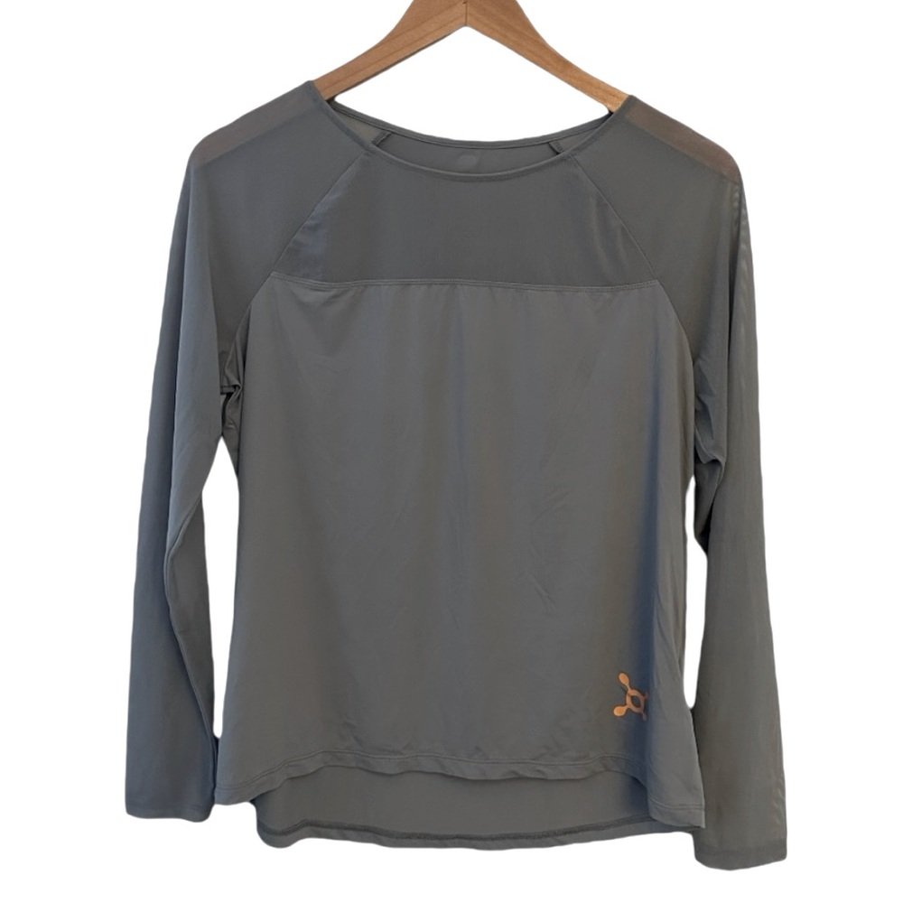 Orange Theory OTF Women’s Long Sleeve Mesh Gray Performance Top Size M